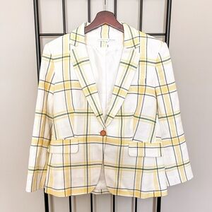 Veronica Beard Yellow Plaid Blazer